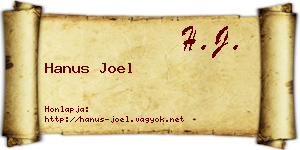 Hanus Joel névjegykártya